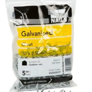 30 x 2.5 Clouts Galv 500g Nails