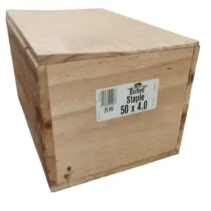 50 x 4.0 Galv Barbed Staples 25kg