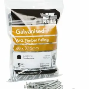 60 x 3.15 Galv Paling Nails 500g