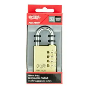 Padlock Brass 40mm Combination Lockwood
