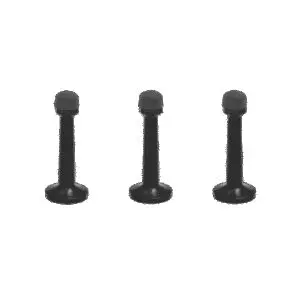 Windsor 75mm Blk Skirting Mt Doorstop 3P