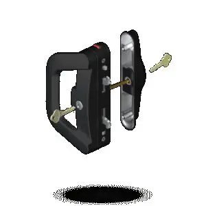 Lockwood Sliding Door Handle Dble Lock