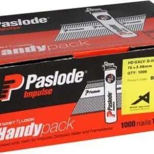 Paslode Imp 75mm Galv H/Pack 1000 Cell