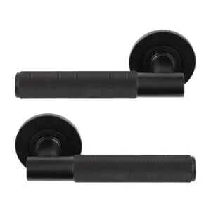 Windsor Verge Lever Set Knurled Blk pair