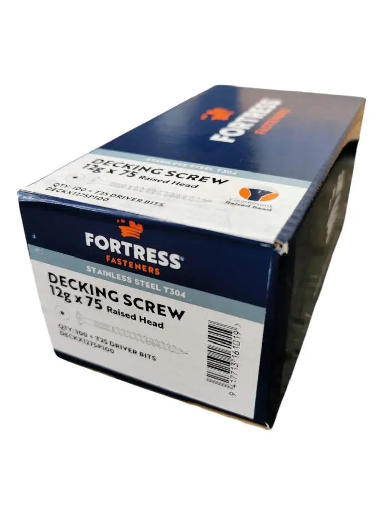 12G x 75 Rsd Csk S/S Torx Deck Screws (100)