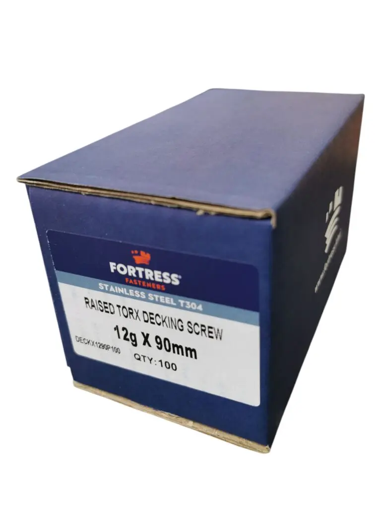 12G x 90 Rsd Csk S/S Torx Deck Screws (100)