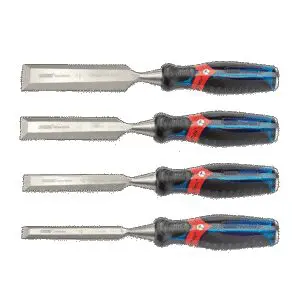 Draper Pound Thru Wood Chisel 4 Pack 13mm  19mm  25mm and 32mm