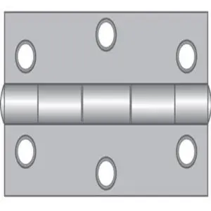 90mm x 90mm Broad Fixed Pin Hinge Zinc Plate