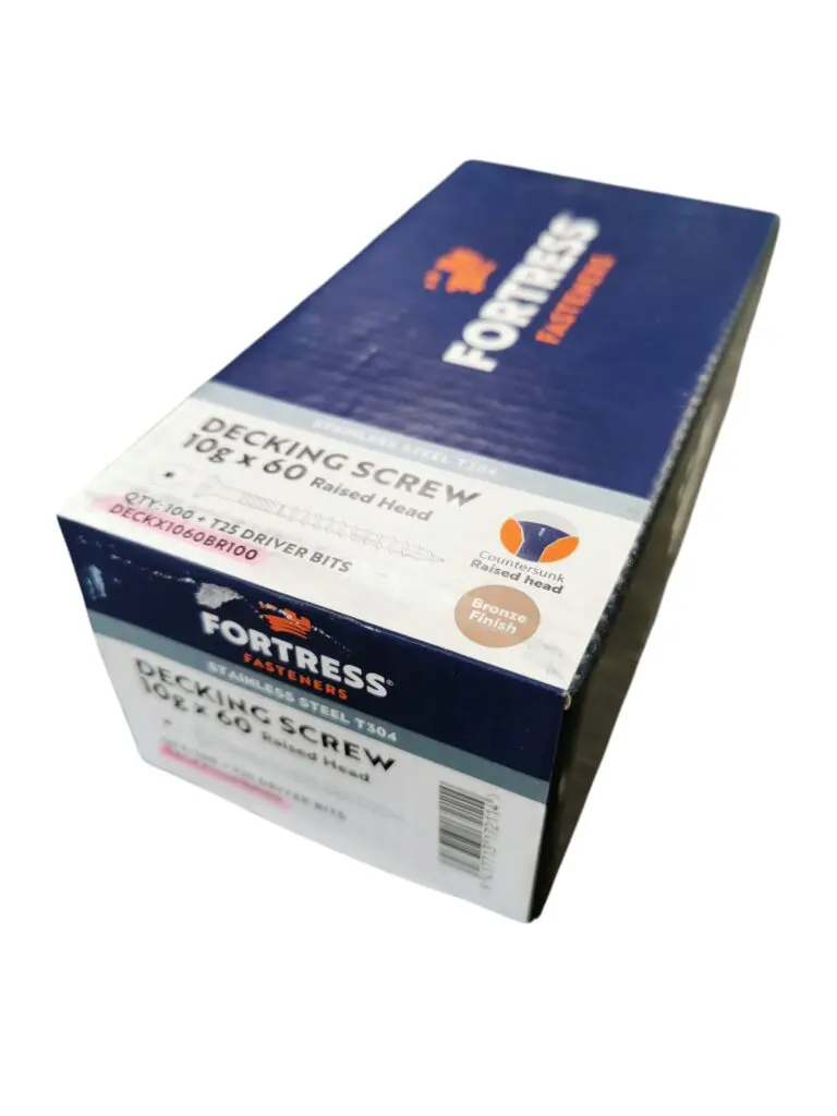 10G x 60 Rsd Csk S/S Deck Screws & Bit (100)