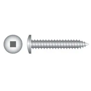 8g x 40mm Pan Square #2 Self Tapper Screw Stainless Steel T304 Jar 200