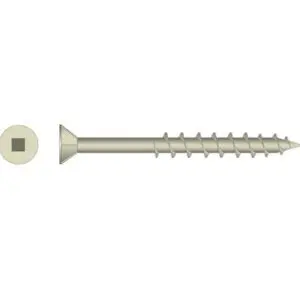 8g x 65mm CSK Square #2 Surefast Screw Class 3 Jar 100
