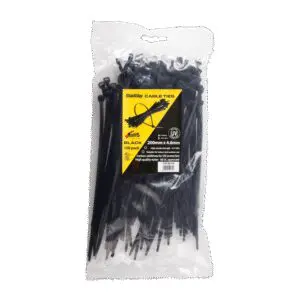 Crscnt 200 x 4.6mm Cable Ties - Black(100 Pack)