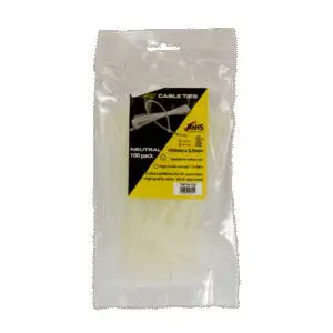 Crscnt 150 x 3.5mm Cable Ties - Clear(100 Pack)