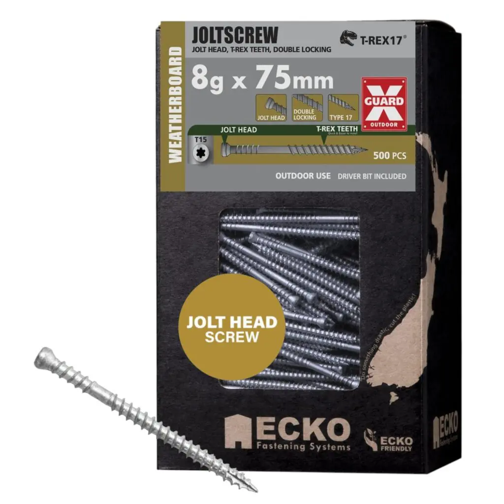 Ecko Jolt Head Screws 8g x 75 Galv Box 500