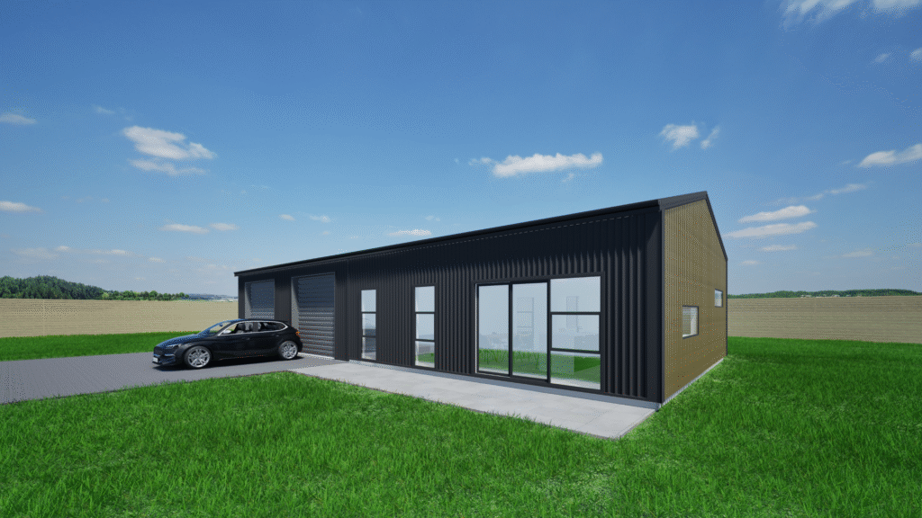 2 bay shed with Two bedoorm dwelling(Timber Feature)