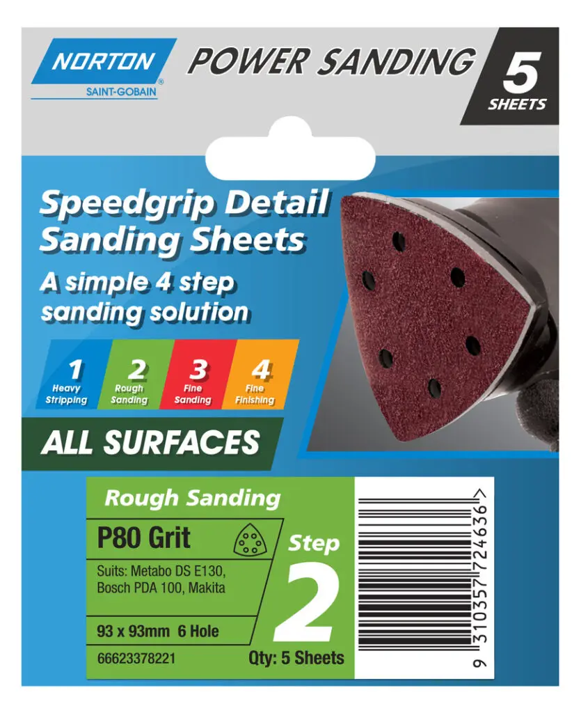 Sanding Disc 93mm Speedgrip P80 Pk5