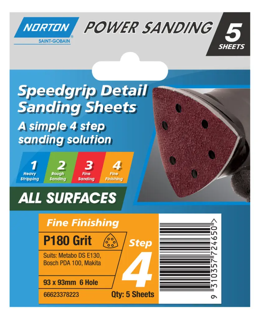 Sanding Disc 93mm Speedgrip P180 Pk5