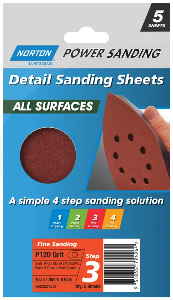 Multi-Sander Sheets P120 Pk5