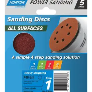 Sanding Disc 115mm Speedgrip P40 Pk5