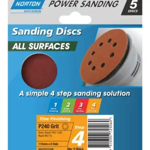 Sanding Disc 115mm Speedgrip P240 Pk5