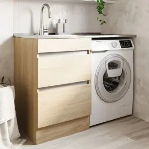 VCBC Horoi 600 Laundry Cabinet Melamine Melamine With S/S Top with Tub