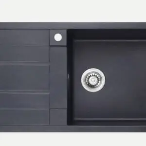 Black Granite Sink 1 Bowl 1 Drainer