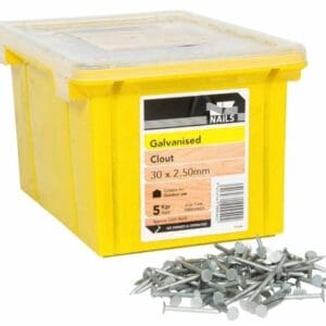 30 x 2.5 Clouts Galv 5kg Nails