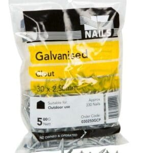 30 x 2.5 Clouts Galv 500g Nails