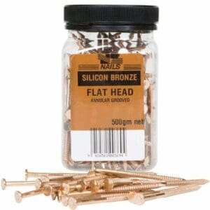 60 x 3.25 Silicone Bronze Flat Nail 500g 60 x 3.25 Silicone Bronze Flat Nails 500g