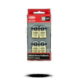 Padlock Brass 20mm 4Pk Lockwood
