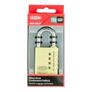 Padlock Brass 40mm Combination Lockwood