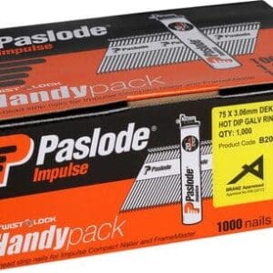 Paslode Imp 75mm Dekfast Galv H/Pack 1000