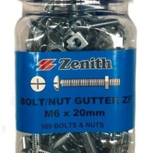 Zenith Gutter Bolt M6 x 20mm 100pc