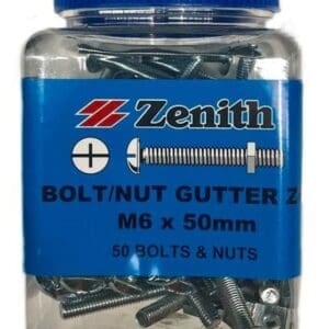 Zenith Gutter Bolt M6 x 50mm 50pc