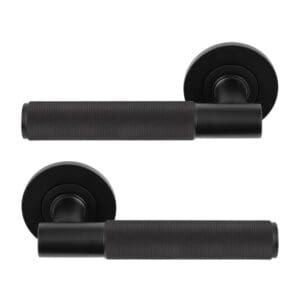 Windsor Verge Lever Set Knurled Blk pair
