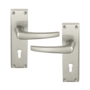 Lever Lock 155x42mm Brushed Satin Nickel