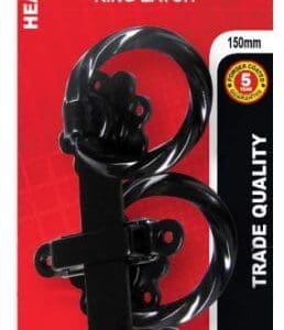 Gate Latch Black Ring 150mm Black
