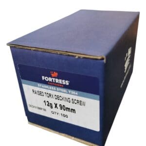 12G x 90 Rsd Csk S/S Torx Deck Screws (100)