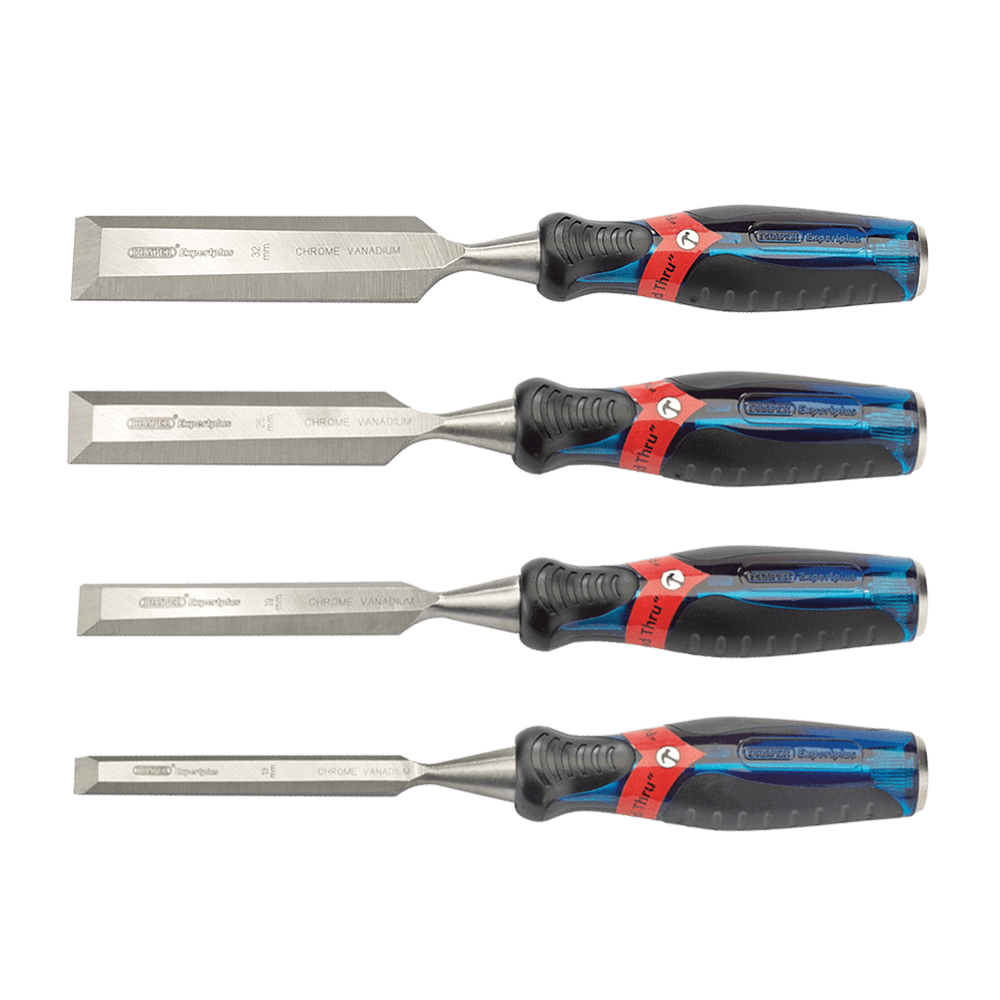 Draper Pound Thru Wood Chisel 4 Pack 13mm 19mm 25mm and 32mm - ITM ...