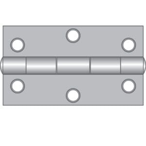 100mm x 100mm Broad Fixed Pin Hinge Zinc Plate