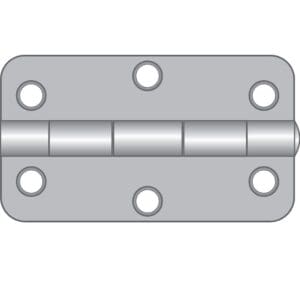 90mm x 60mm Small Radius Loose Pin Hinge Nickel Plate