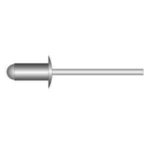 3.2mm x 13mm Rivets S/S Jar 100 3.2mm x 13mm (Grip 7.9-9.5mm) Domed Rivet T304 Stainless Steel Jar (100)