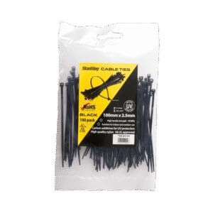 Crscnt 100 x 2.5mm Cable Ties - Black(100 Pack)