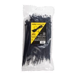 Crscnt 200 x 4.6mm Cable Ties - Black(100 Pack)