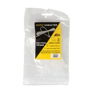 Crscnt 200 x 4.6mm Cable Ties - Clear(100 Pack)