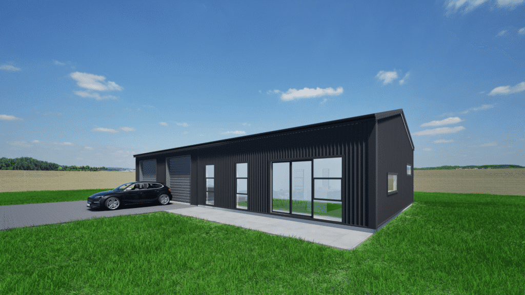 2 bay shed with Two bedoorm dwelling(Black)