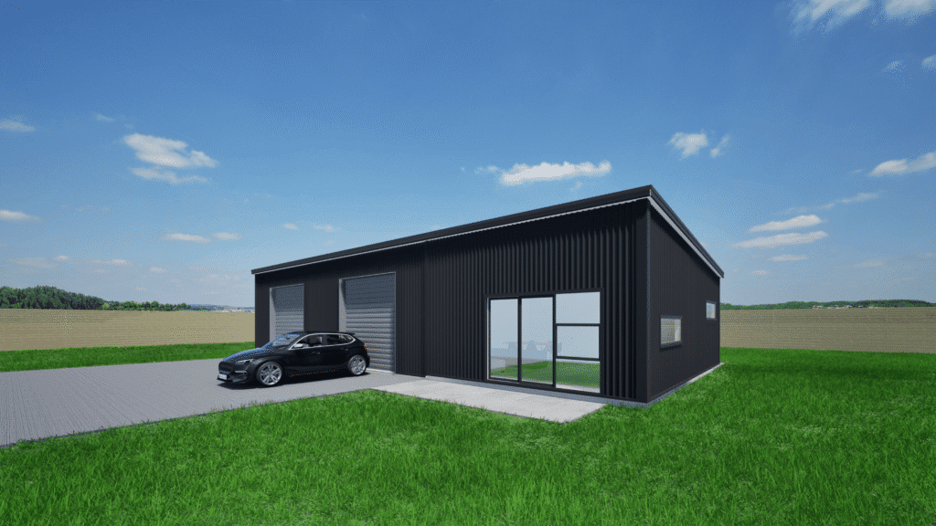 2 bay shed with one bedoorm dwelling(Black)