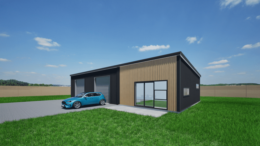 2 bay shed with one bedoorm dwelling(Timber feature)
