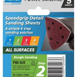 Sanding Disc 93mm Speedgrip P80 Pk5
