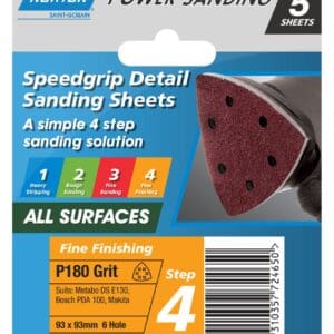 Sanding Disc 93mm Speedgrip P180 Pk5
